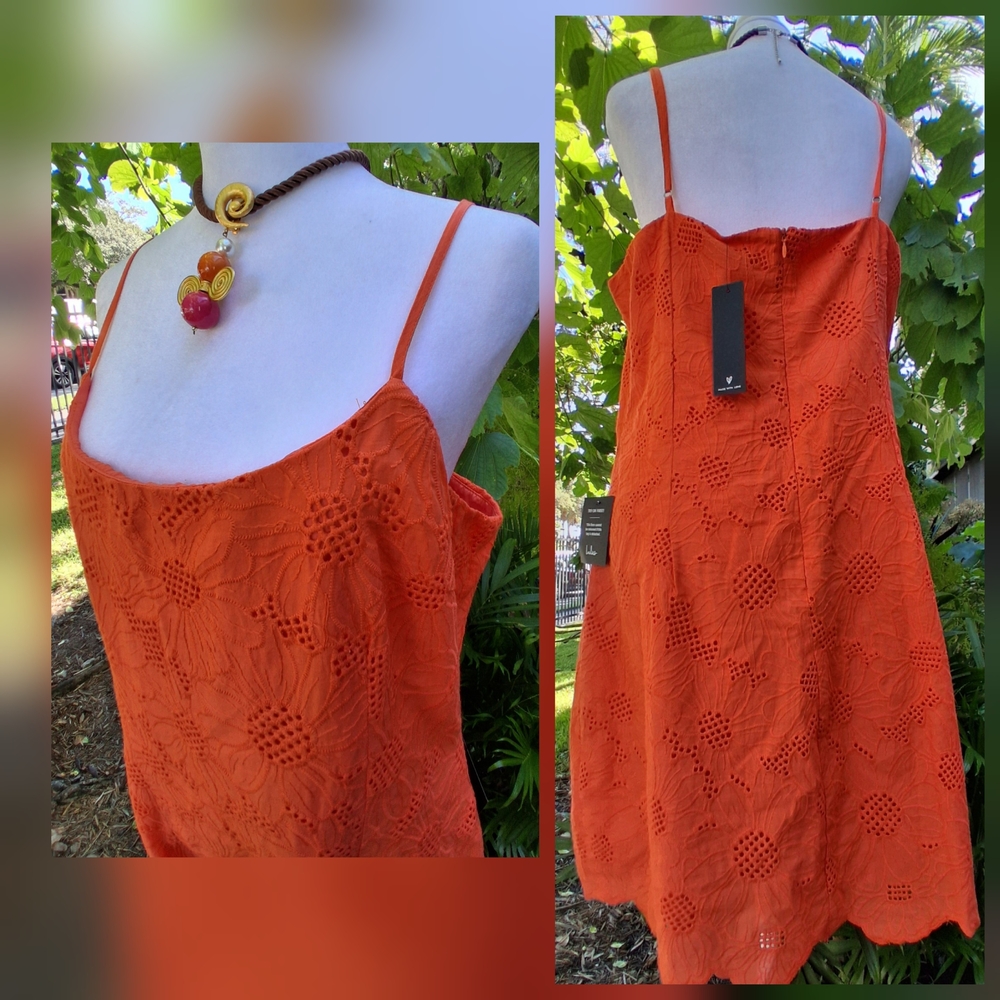 🔥NWT Lulus SUNNY GLOW EMBROIDERED Dress XL & FREE GIFT - Picture 4 of 16